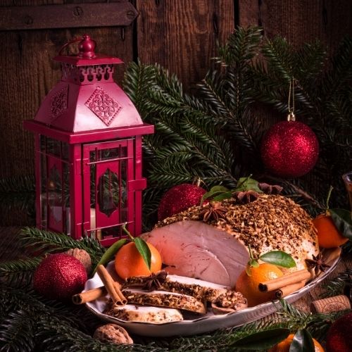 Glazed ham for Christmas